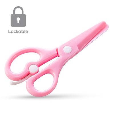 Eazy Kids School Scissors for Kids w/ Lockâ€“ Pink