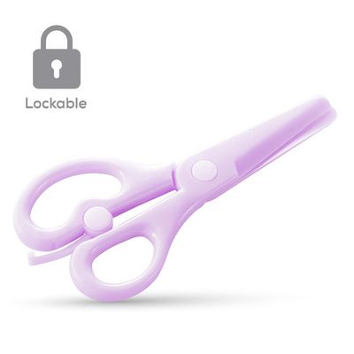 Eazy Kids School Scissors for Kids w/ Lockâ€“ Purple