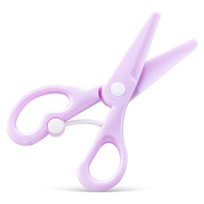 Eazy Kids School Scissors for Kids w/ Lockâ€“ Purple
