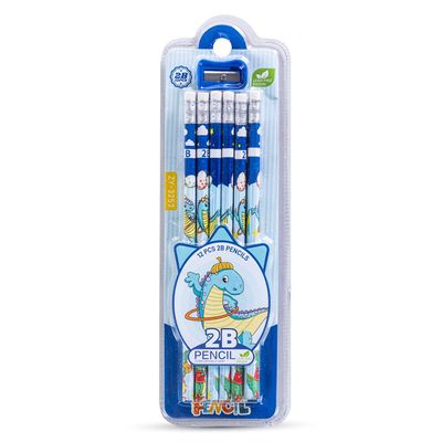 Eazy Kids 12-Pack 2B Pencils w/ Eraser Includes Sharpener -Blue