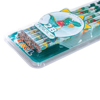 Eazy Kids 12-Pack 2B Pencils w/ Eraser Includes Sharpener -Green