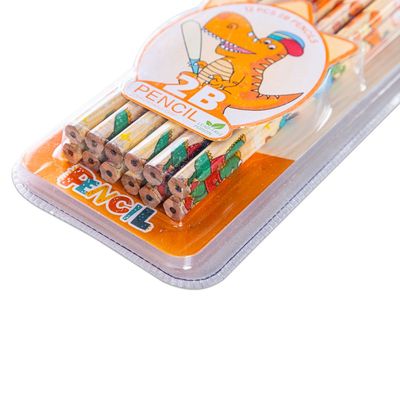 Eazy Kids 12-Pack 2B Pencils w/ Eraser Includes Sharpener -Orange