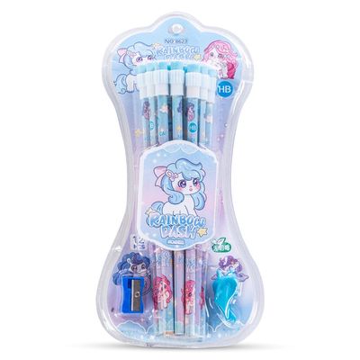 Eazy Kids 12-Piece HB Pencil Set w/ Eraser & Grip -Blue