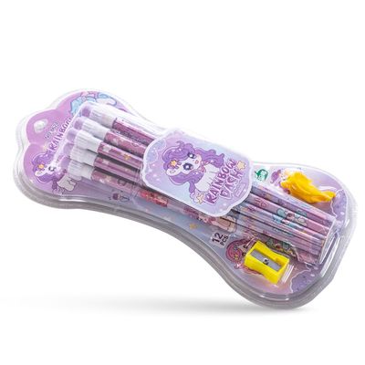 Eazy Kids 12-Piece HB Pencil Set w/ Eraser & Grip - Purple
