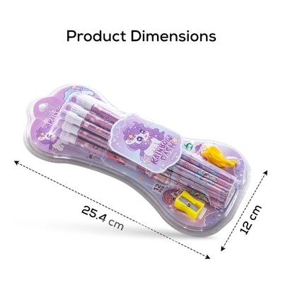 Eazy Kids 12-Piece HB Pencil Set w/ Eraser & Grip - Purple