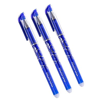 Eazy Kids Pack of 3 Blue Erasable Gel Pens â€“ Smooth-Flow, Quick-Drying, Erasable Ink