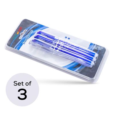 Eazy Kids Pack of 3 Blue Erasable Gel Pens â€“ Smooth-Flow, Quick-Drying, Erasable Ink