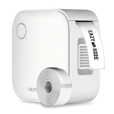 Eazy Kids Mini Label Maker Printer with 180 Labels Roll, Smart App Control for Home, Office, School - White