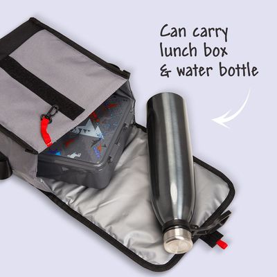 Eazy Kids Lunch Bag â€“ Insulated, Foldable & Stylish (Grey & Black)
