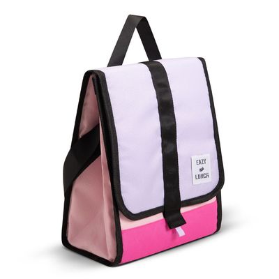 Eazy Kids Lunch Bag â€“ Insulated, Foldable & Stylish (Pink & Lavender)
