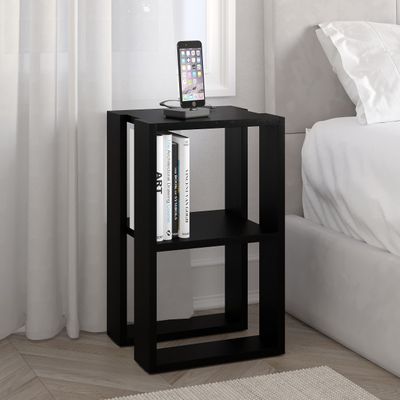 Mourah Home Lonie Nightstand  - Black Bute - 2 Years Warranty