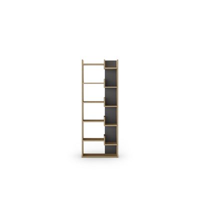 Mourah Home Oppa Bookcase - Oak/Silky Black - 2 Years Warranty