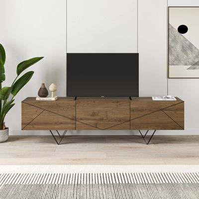 Mourah Home Jakomen TV Unit Up To Inches With Storage - Brown - 2 Years Warranty