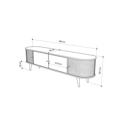 Mourah Home Gentle TV Unit Up To Inches With Storage - Oak - 2 Years Warranty