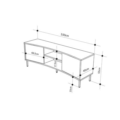 Mourah Home Frem TV Unit Up To Inches With Storage - Beige - 2 Years Warranty