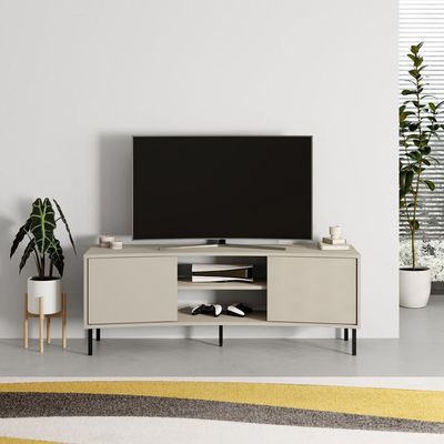 Mourah Home Frem TV Unit Up To Inches With Storage - Beige - 2 Years Warranty