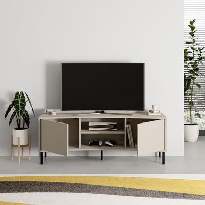 Mourah Home Frem TV Unit Up To Inches With Storage - Beige - 2 Years Warranty