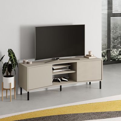 Mourah Home Frem TV Unit Up To Inches With Storage - Beige - 2 Years Warranty