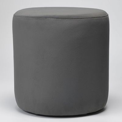 Modern Round Velvet Upholstered Ottoman – Dark Gray Multi-Functional Footstool for Living Room, Bedroom or Entryway