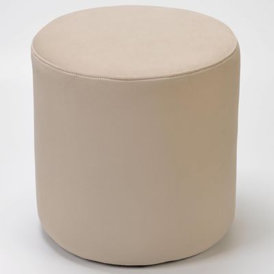 Modern Round Velvet Upholstered Ottoman – Dove Gray Multi-Functional Footstool for Living Room, Bedroom or Entryway