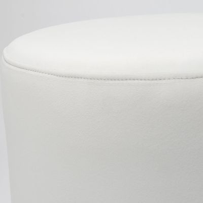 Modern Round Velvet Upholstered Ottoman – Off White Multi-Functional Footstool for Living Room, Bedroom or Entryway