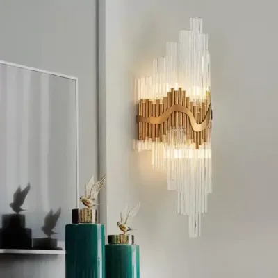 Modern Crystal Wall Light - G9 Bulb - Gold - 3 Years Warranty