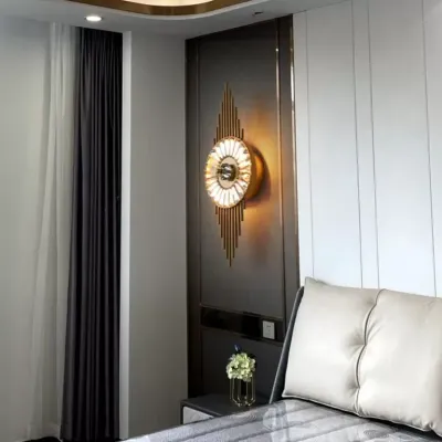 Modern Crystal Wall Light - E14 Bulb Base - Gold - 3 Years Warranty