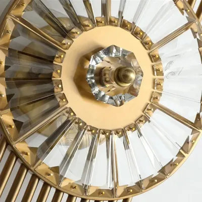 Modern Crystal Wall Light - E14 Bulb Base - Gold - 3 Years Warranty