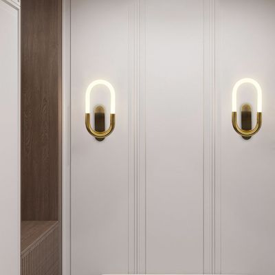 Modern LED Wall Light Fixtures Oval Shaped Wall Sconces For Bedroom