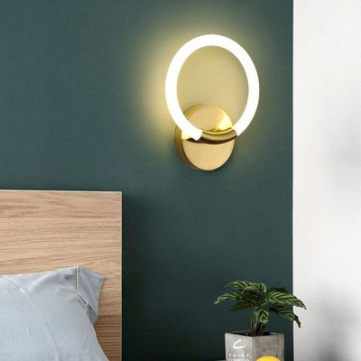 Modern LED Wall Light Fixtures Round Ring Wall Sconces For Bedroom
