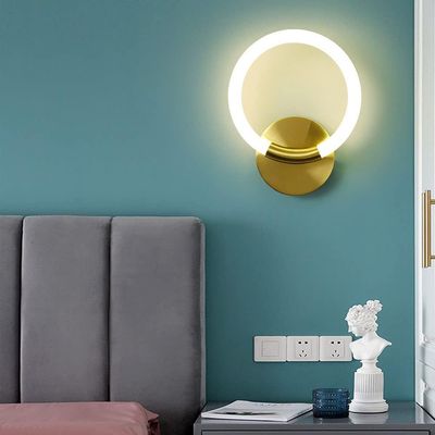 Modern LED Wall Light Fixtures Round Ring Wall Sconces For Bedroom