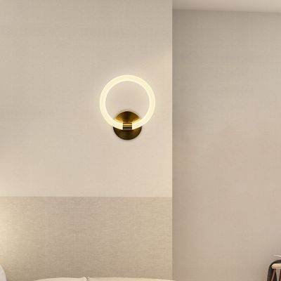 Modern LED Wall Light Fixtures Round Ring Wall Sconces For Bedroom