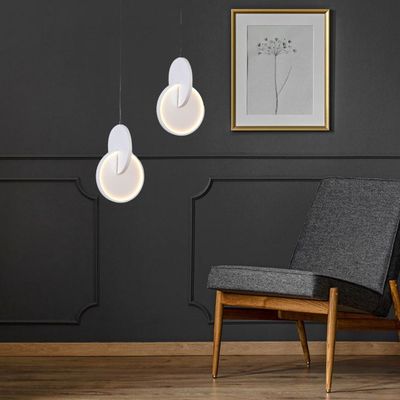 Modern Hanging Pendant Light for Kitchen Island Bedside - White 3000K