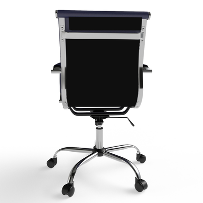 Mahmayi Modern UL UT-C031L Low Back PU Office Chair Ergonomic Chair with Adjustable Height, Fixed Arms and Tilt Lock Ideal for Home and Office - Blue