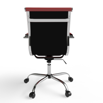 Mahmayi Modern UL UT-C031L Low Back PU Office Chair Ergonomic Chair with Adjustable Height, Fixed Arms and Tilt Lock Ideal for Home and Office - Maroon