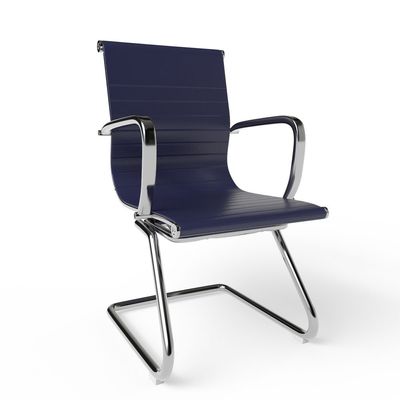 Mahmayi Modern UL UT-C031V Visitor Chair Ergonomic PU Chair with Fixed Armrest, Ideal for Home and Office - Blue