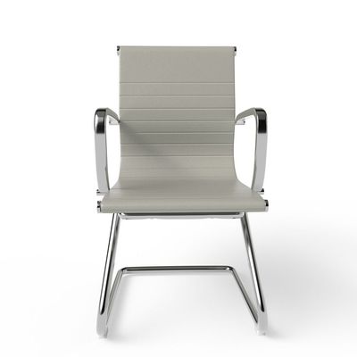 Mahmayi Modern UL UT-C031V Visitor Chair Ergonomic PU Chair with Fixed Armrest, Ideal for Home and Office - Grey