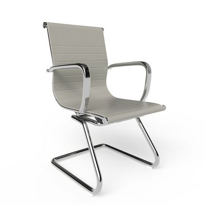 Mahmayi Modern UL UT-C031V Visitor Chair Ergonomic PU Chair with Fixed Armrest, Ideal for Home and Office - Grey