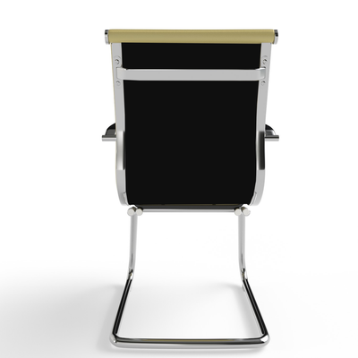 Mahmayi Modern UL UT-C031V Visitor Chair Ergonomic PU Chair with Fixed Armrest, Ideal for Home and Office - Beige
