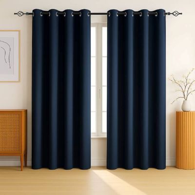 Heavy Duty Extendable Curtain Rod 2 Meter Adjustable Sturdy Steel Black