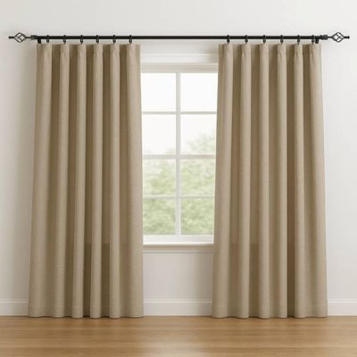 Heavy Duty Extendable Curtain Rod 2 Meter Adjustable Sturdy Steel Black