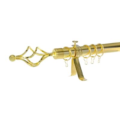 Heavy Duty Extendable Curtain Rod 2 Meter Adjustable Sturdy Steel Gold