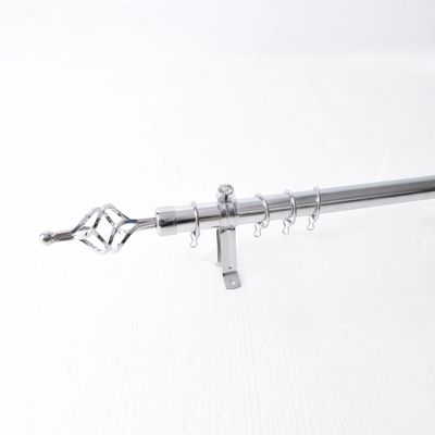 Heavy Duty Extendable Curtain Rod 2 Meter Adjustable Sturdy Steel Silver
