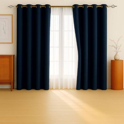 Heavy Duty Extendable Double Curtain Rod 2 Meter Adjustable Sturdy Steel Anti-Brass