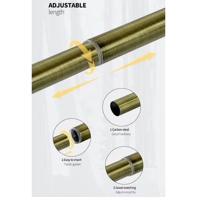 Heavy Duty Extendable Double Curtain Rod 2 Meter Adjustable Sturdy Steel Black