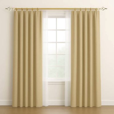 Heavy Duty Extendable Double Curtain Rod 2 Meter Adjustable Sturdy Steel Gold