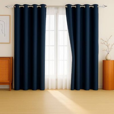 Heavy Duty Extendable Double Curtain Rod 2 Meter Adjustable Sturdy Steel Silver