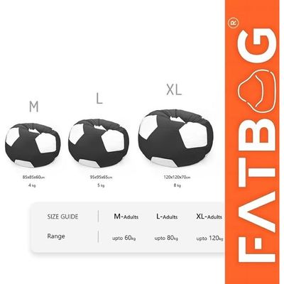 FATBAG Goal Getter Velvety Fabric Bean Bag Assorted colors for kids & adults sizes (Red & White, Large)