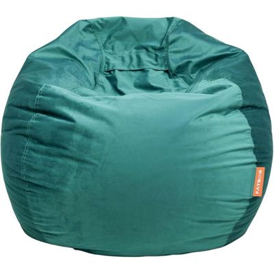 FATBAG Cozy Curve Velvety Fabric Bean Bag for Kids & Adults with separate filler bag sizes Extra Small | Small | Large | X Large | XX Large (Arabian Green, X-Large)