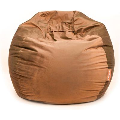 FATBAG Cozy Curve Velvety Fabric Bean Bag for Kids & Adults with separate filler bag sizes Extra Small | Small | Large | X Large | XX Large (Bronze, X-Large)